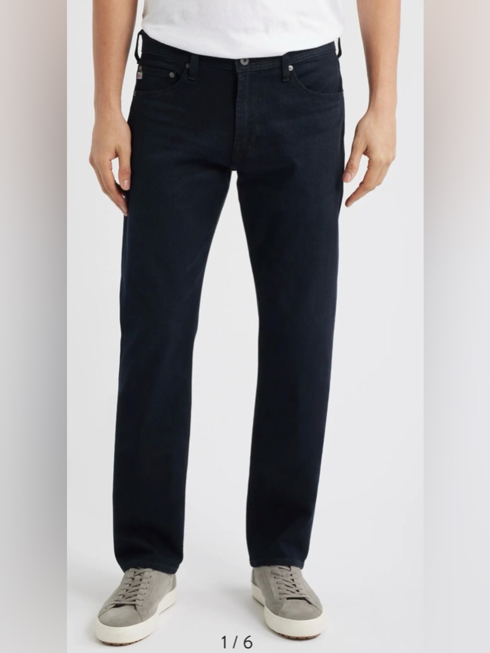 AG Adriano Goldschmied Men's Black Corduroy Straight Pants